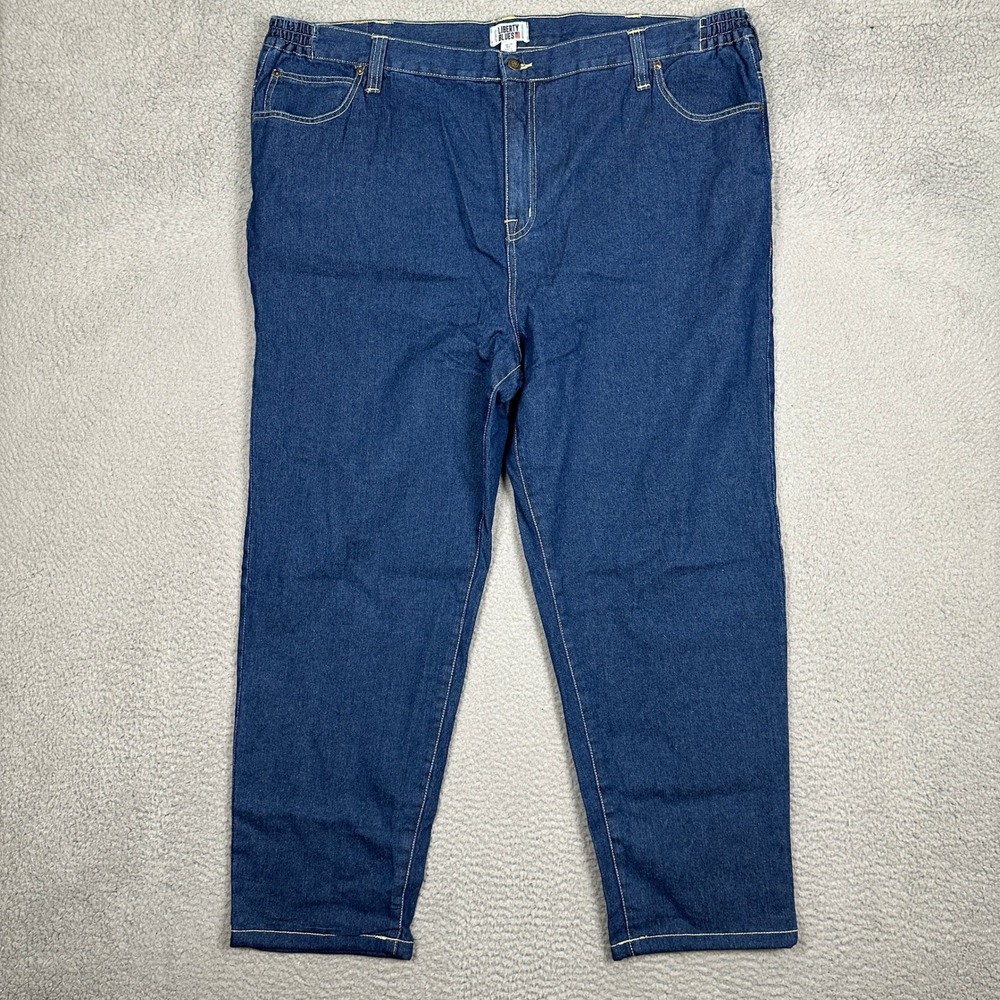 NEW Liberty Blues Jeans Men 46X29 Big Relaxed Fit Blue Flannel Lined Straight